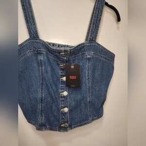 Levi's Blue Denim Corset Top
